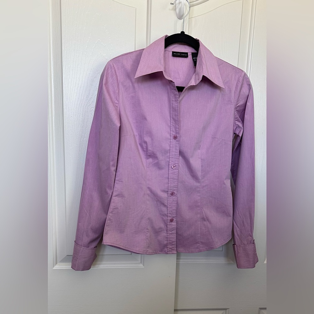 New York & Company Pink Button Down Shirt